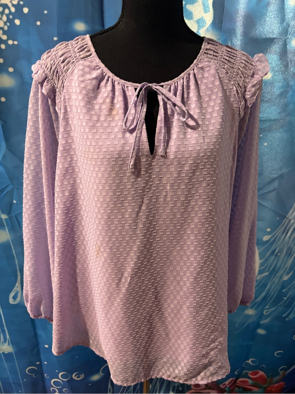 Lavender Long Sleeve Peasant Top - Unbranded - Picture 9 of 14